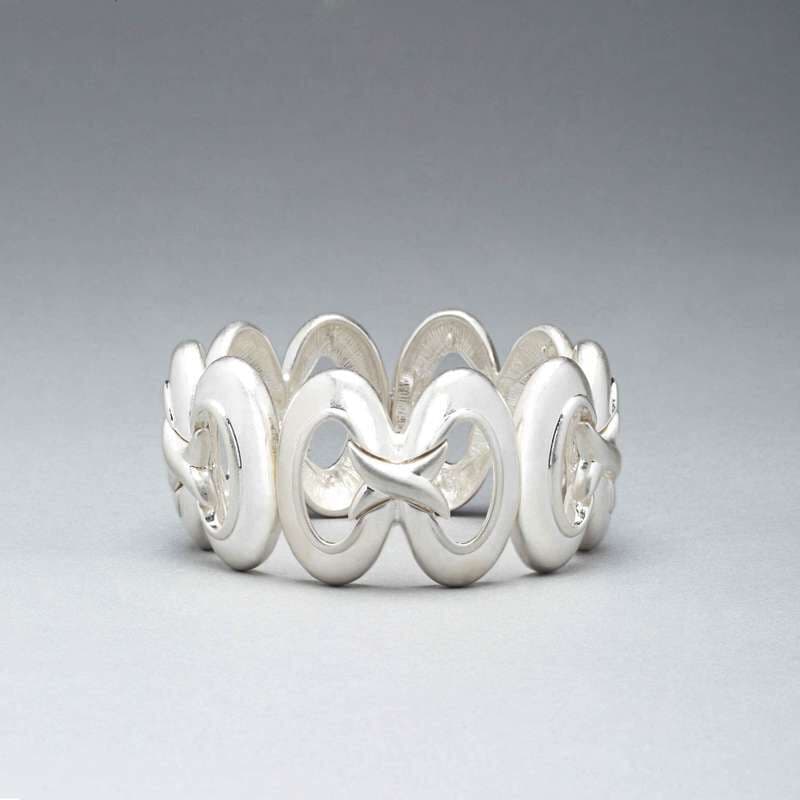 Infinity Stretch Worn Silver Bracelet