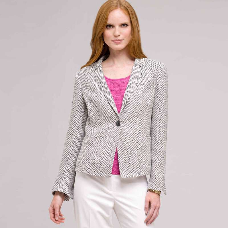 Textured 1 Button Jacket